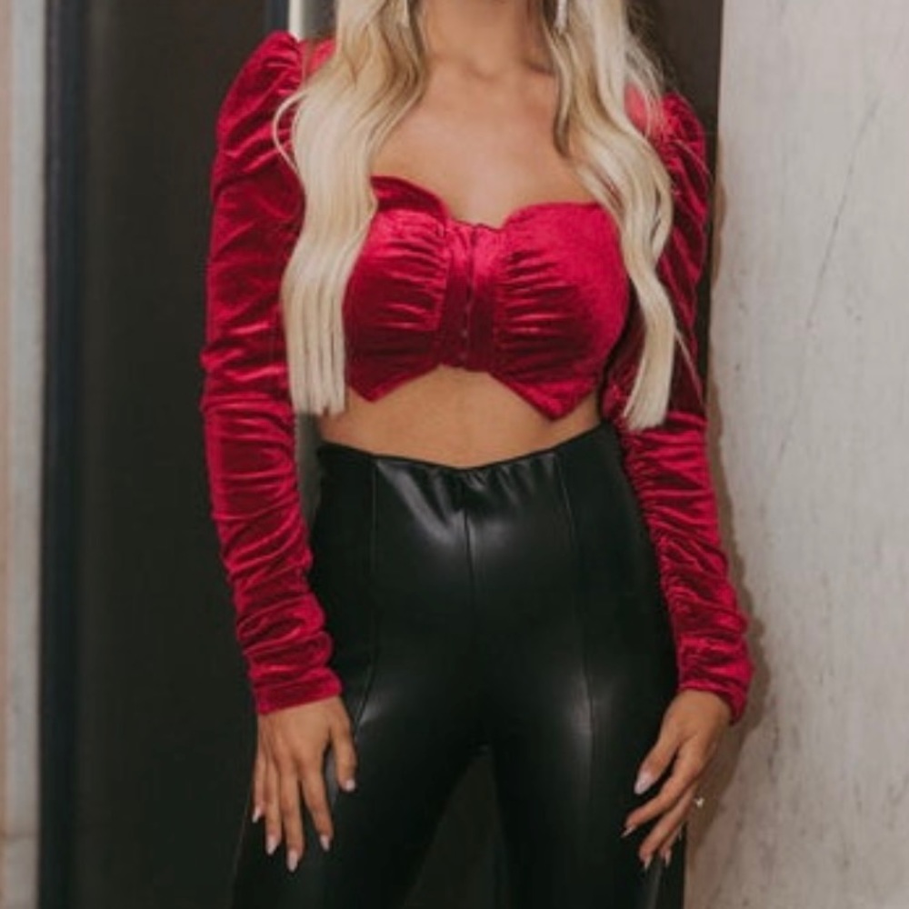 New Boutique red velvet top
